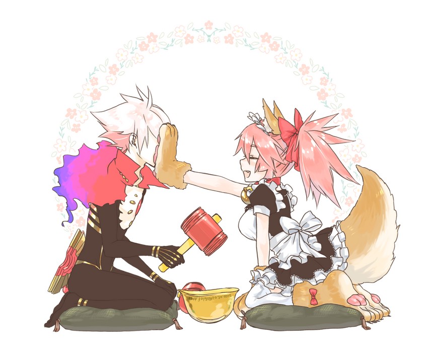 tamamo, tamamo cat, and karna (fate and 2 more) drawn by shio_(fclef_disco)