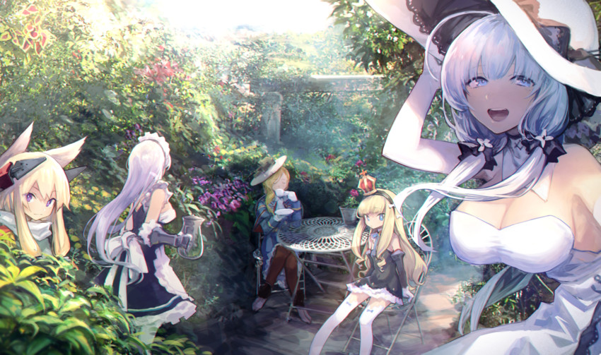 belfast, illustrious, queen elizabeth, hood, and warspite (azur lane) drawn by mephisto_(angraecum)