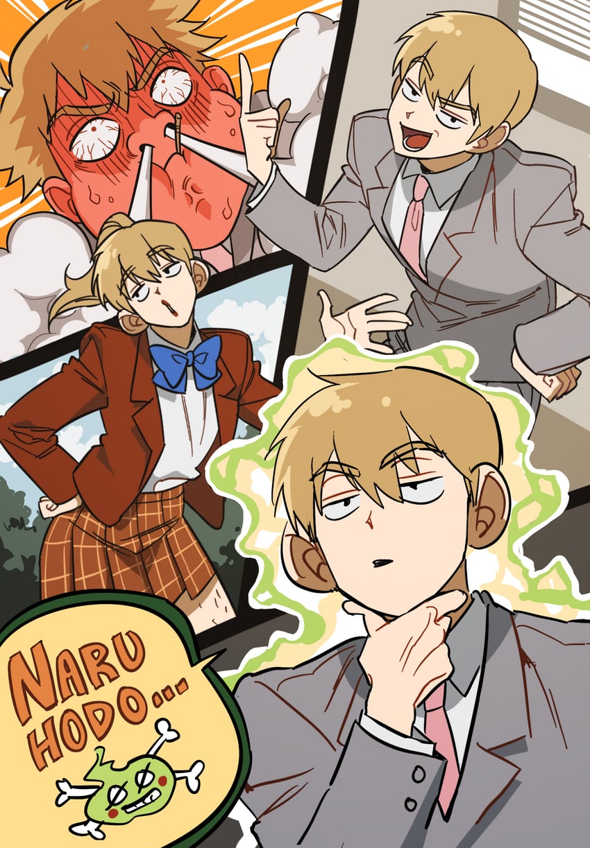 reigen arataka and ekubo (mob psycho 100) drawn by taejo_(taejo68)
