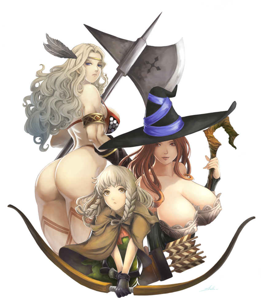 sorceress, amazon, and elf (dragon's crown) drawn by stealthmaria