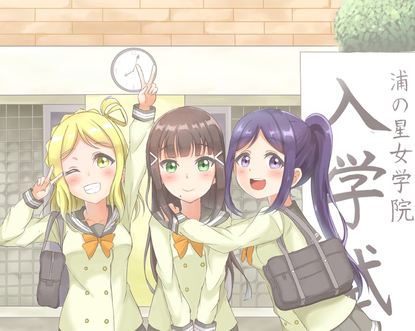 matsuura kanan, kurosawa dia, and ohara mari (love live! and 1 more) drawn by sin_(sin52y)