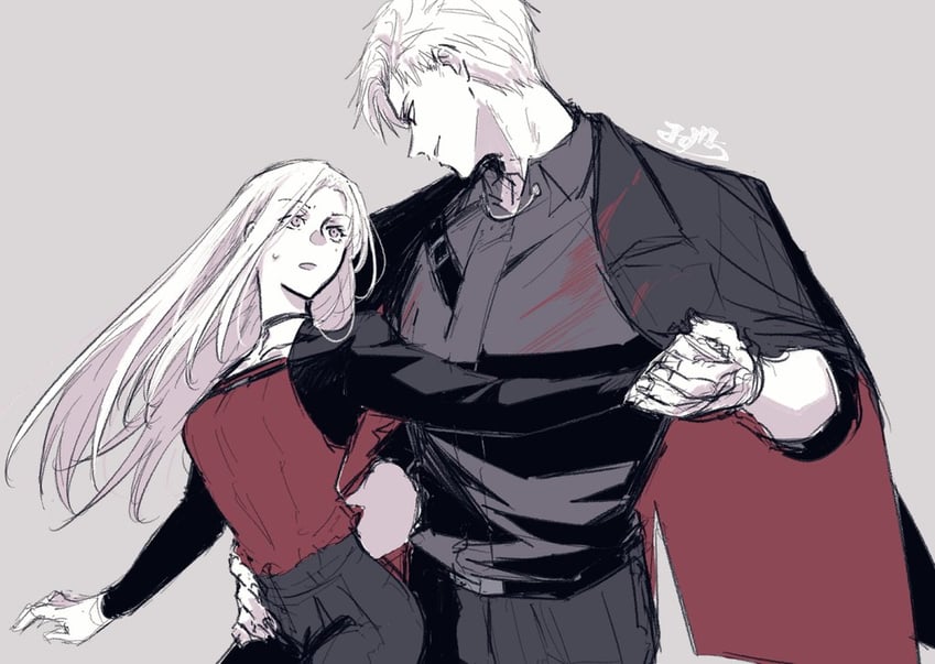protagonist and sylus (love and deepspace) drawn by mizuchi_kai