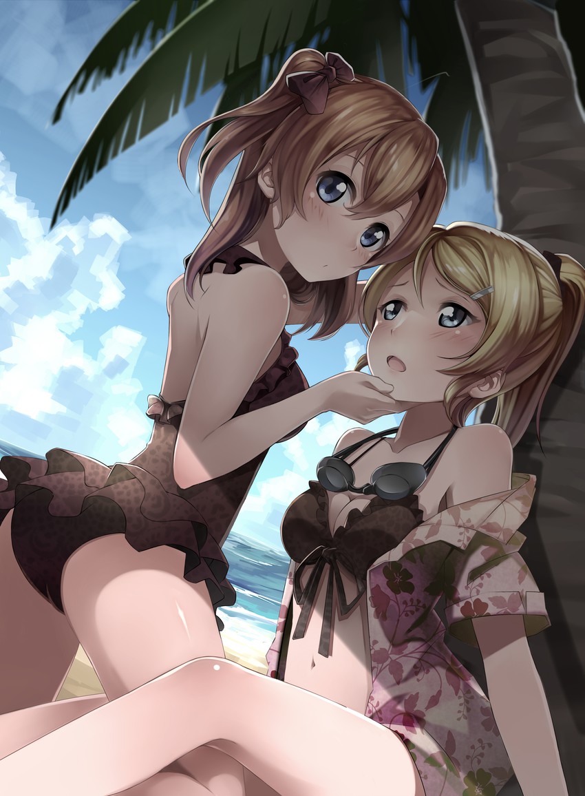 ayase eli and kosaka honoka (love live! and 1 more) drawn by sanka!