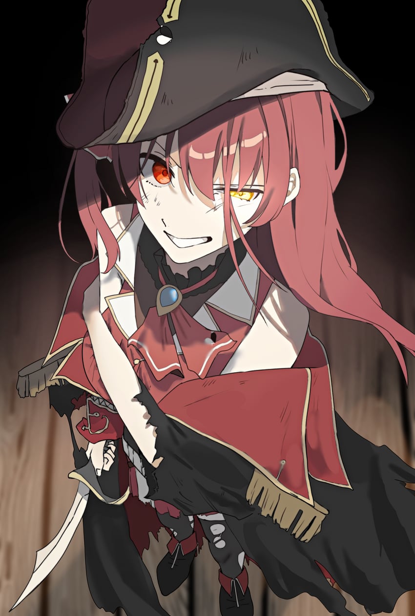 houshou marine (hololive and 1 more) drawn by kashio_(92984798)