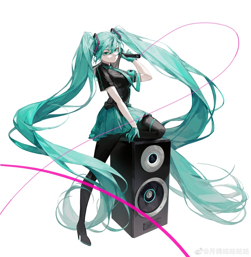 hatsune miku (vocaloid and 1 more) drawn by muxixixijiang