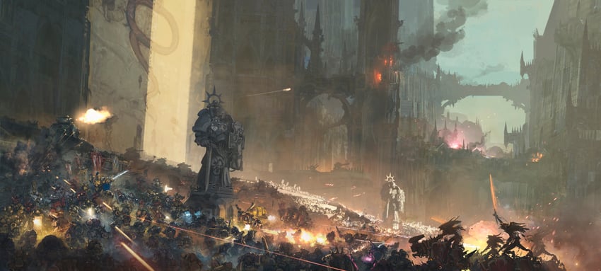 adeptus astartes and adeptus custodes (warhammer 40k) drawn by eddygonzlezdvila