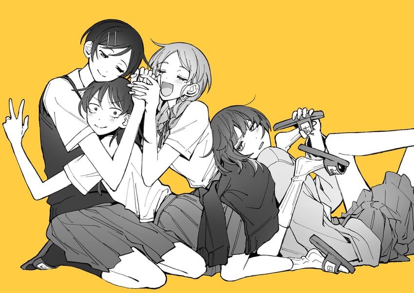 hatono chihiro, kouyama rin, fujii ayame, and uchida momo (futsuu no keion-bu) drawn by ooima_youdai