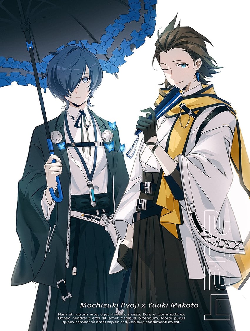 yuuki makoto and mochizuki ryouji (persona and 1 more) drawn by kaede1231
