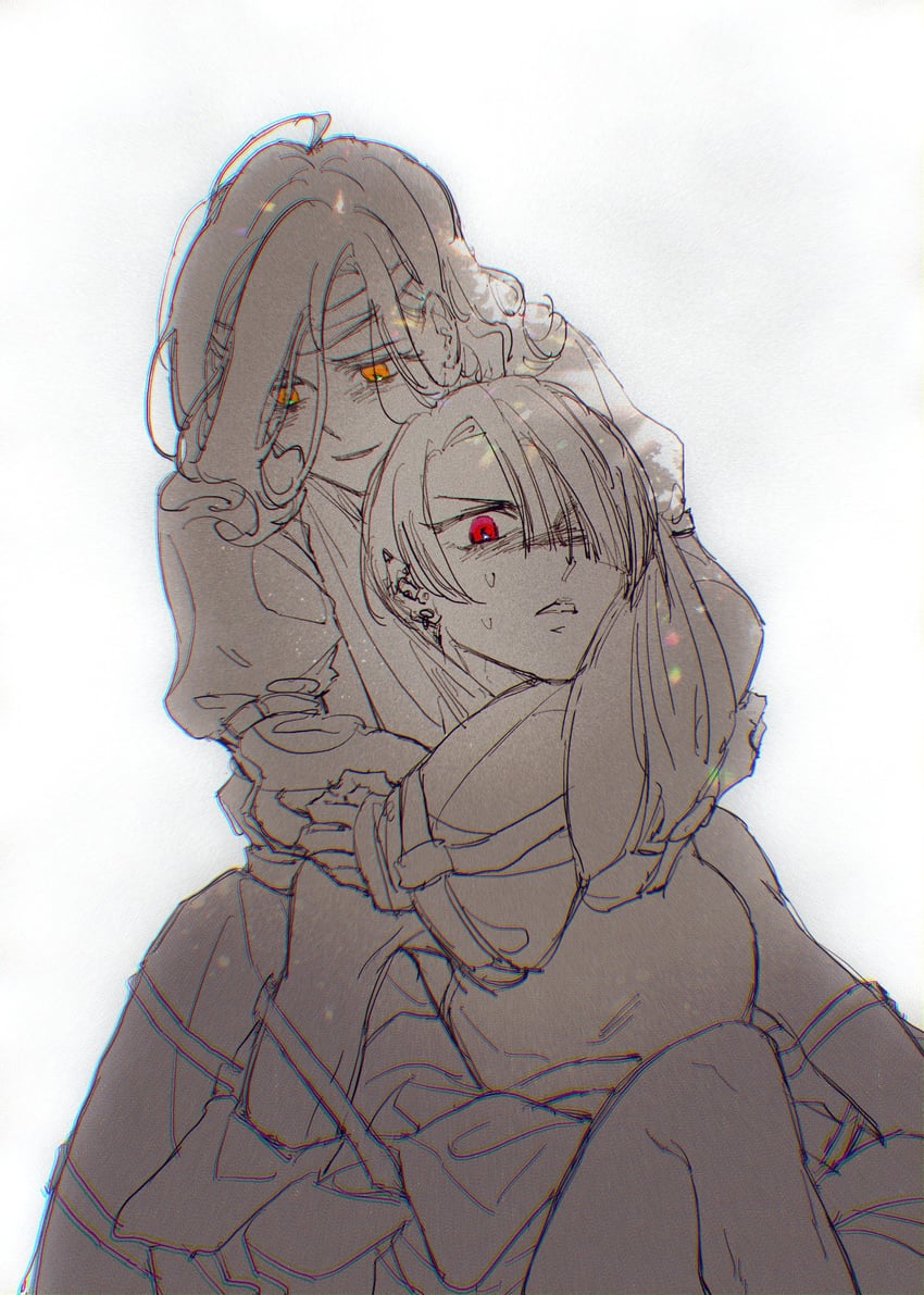 yuzuriha kotoko and shiina mahiru (milgram) drawn by screwd_gamer