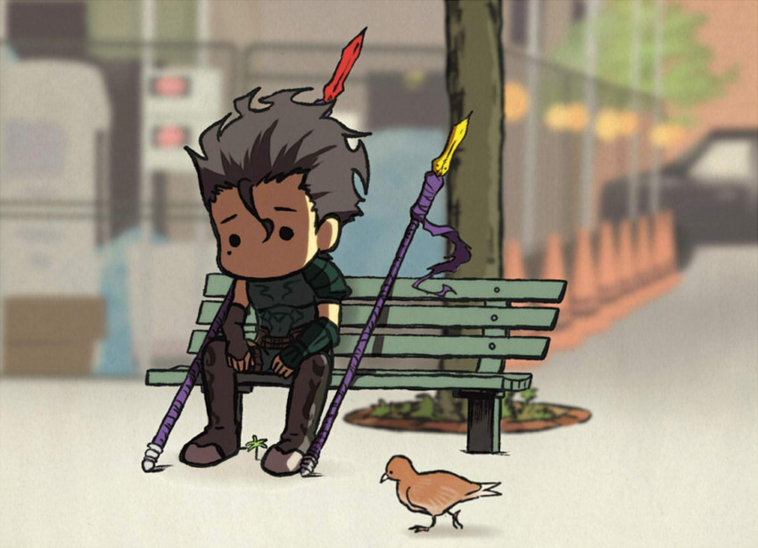 diarmuid ua duibhne and keanu reeves (fate and 1 more) drawn by mouru