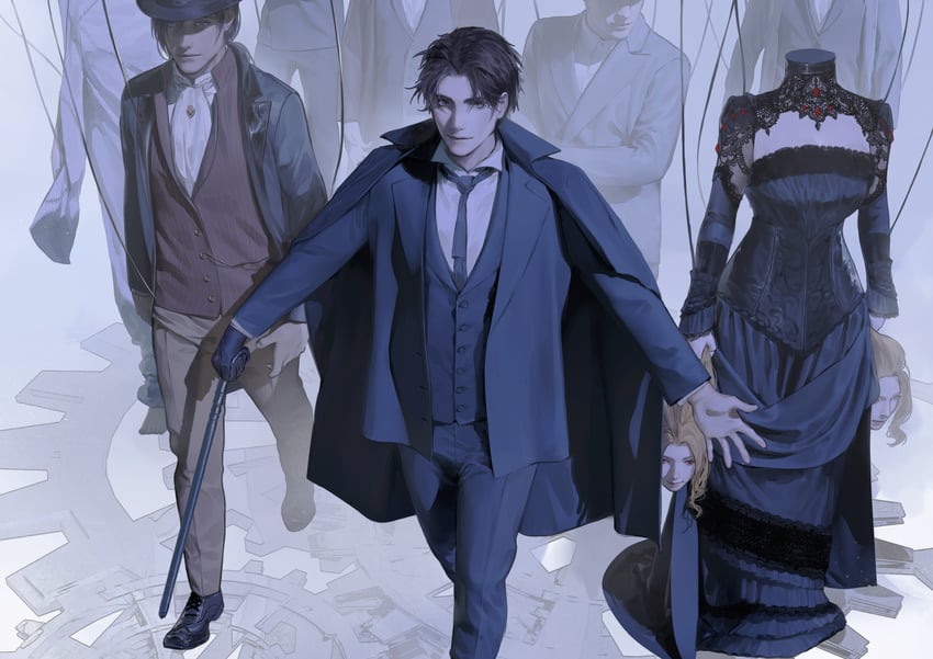klein moretti, azik eggers, and reinette tinekerr (lord of the mysteries) drawn by yinyoushirenmaotouying