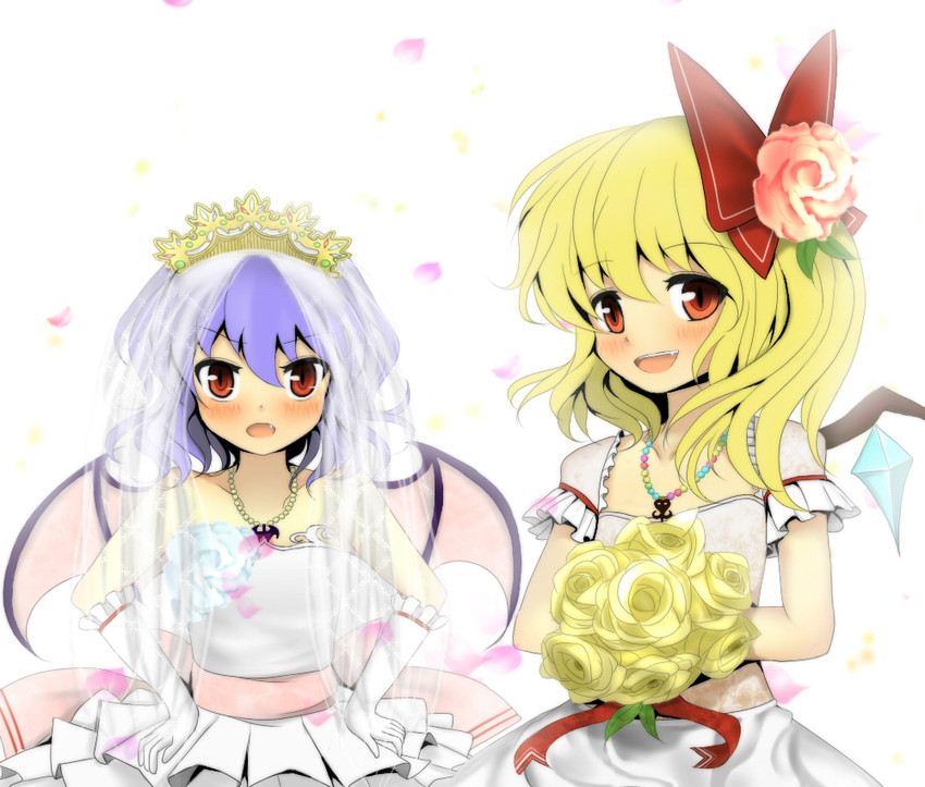 remilia scarlet and flandre scarlet (touhou) drawn by bunchou_(bunchou3103)