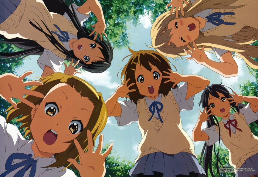 akiyama mio, nakano azusa, hirasawa yui, tainaka ritsu, and kotobuki tsumugi (k-on! and 1 more) drawn by muta_ryouhei