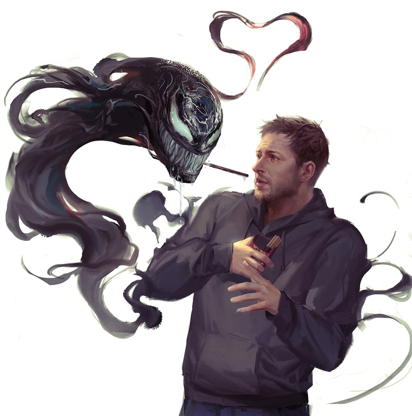 venom and eddie brock (marvel and 1 more) drawn by kdash