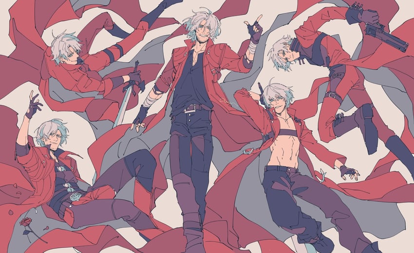 dante (devil may cry and 5 more) drawn by amano_(amn_0w0)
