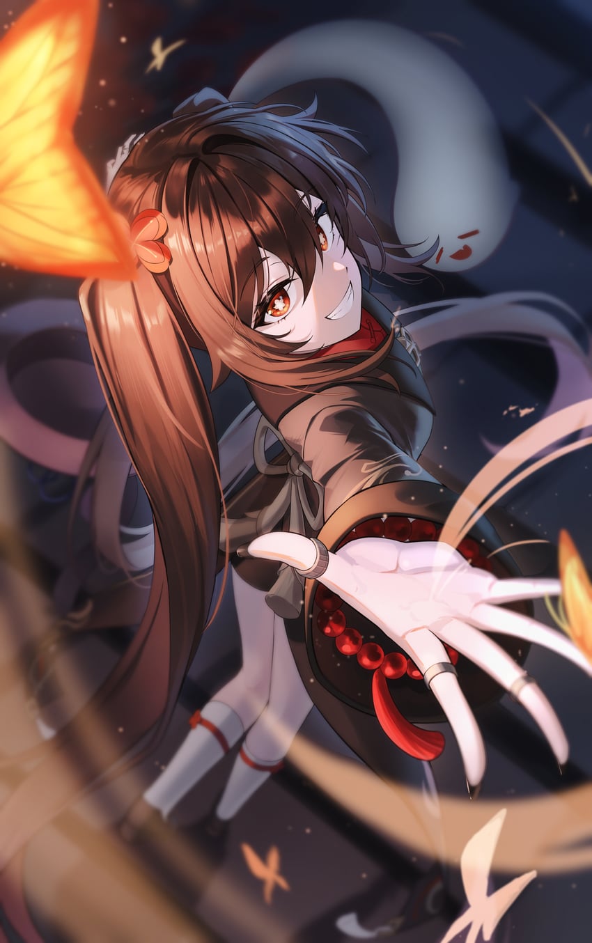 hu tao and boo tao (genshin impact) drawn by tiokun7