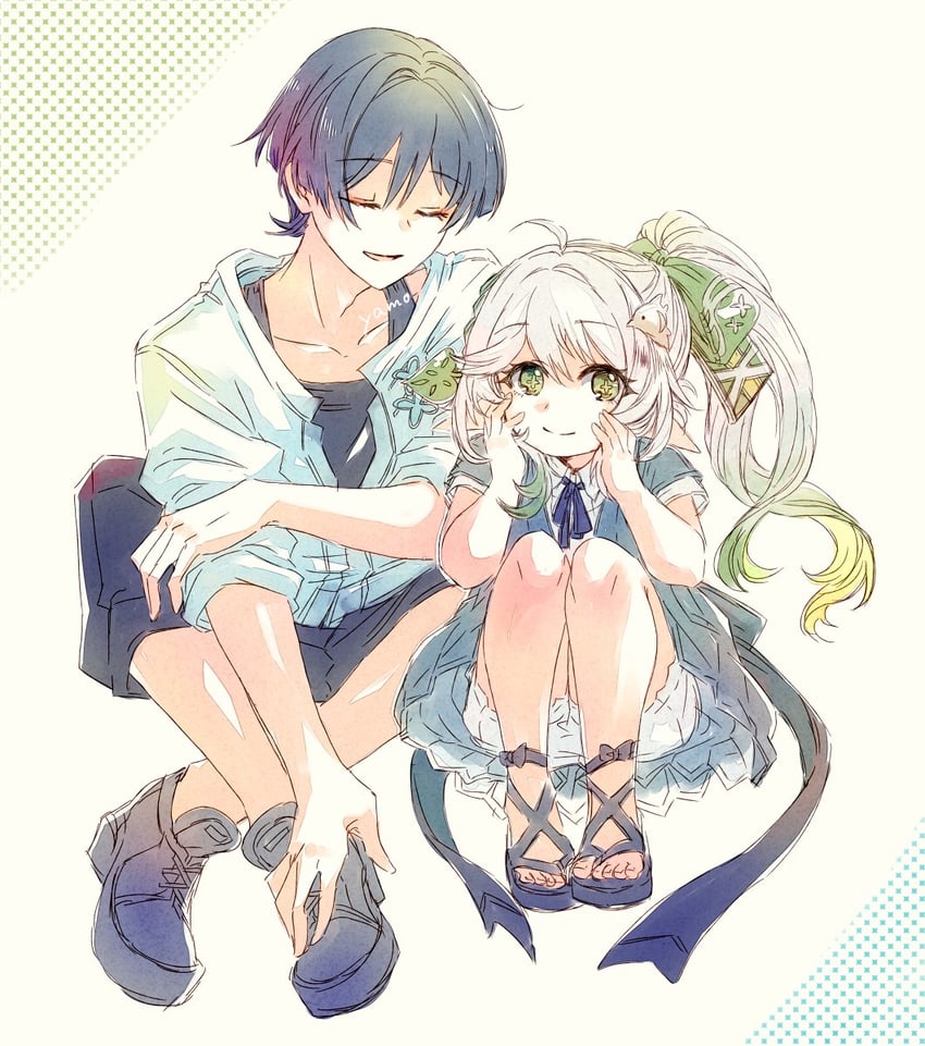 scaramouche and nahida (genshin impact) drawn by yamo_(sky2world)