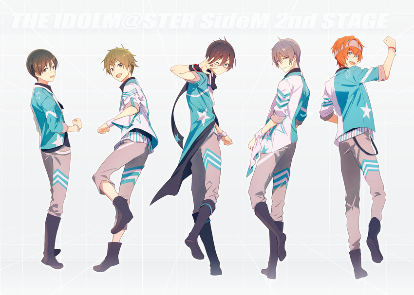 iseya shiki, wakazato haruna, akiyama hayato, fuyumi jun, and sakaki natsuki (idolmaster and 1 more) drawn by map_(map_imas)