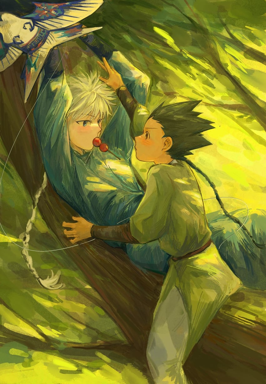 killua zoldyck and gon freecss (hunter x hunter) drawn by tiorrr1