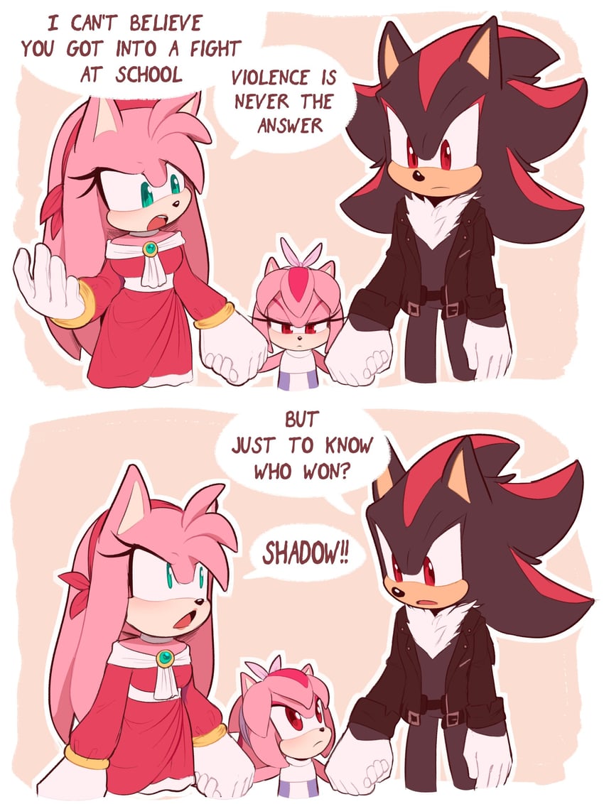 shadow the hedgehog, amy rose, and maria the hedgehog (original and 1 more) drawn by toonsite