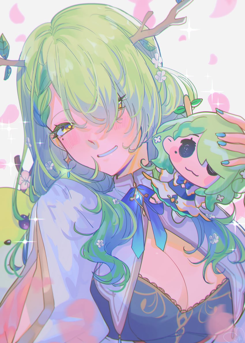 ceres fauna, nemu, and smol fauna (hololive and 1 more) drawn by kokomi_(aniesuakkaman)