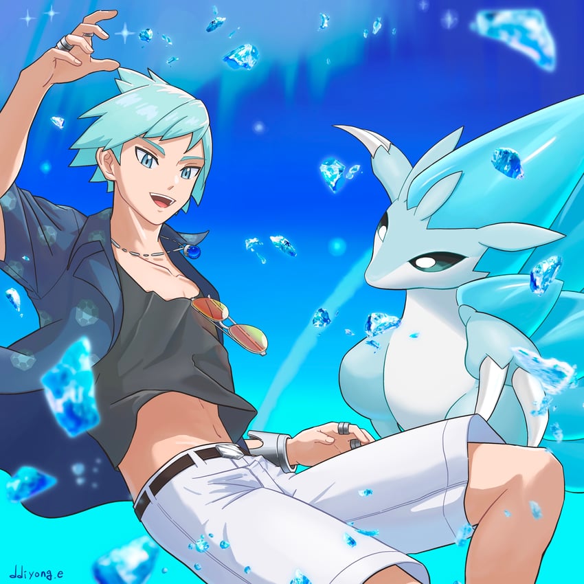 steven stone and alolan sandslash (pokemon and 1 more) drawn by ddiyong.e