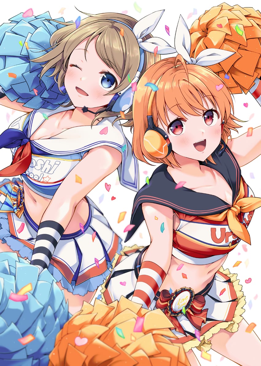 watanabe you and takami chika (love live! and 2 more) drawn by chado