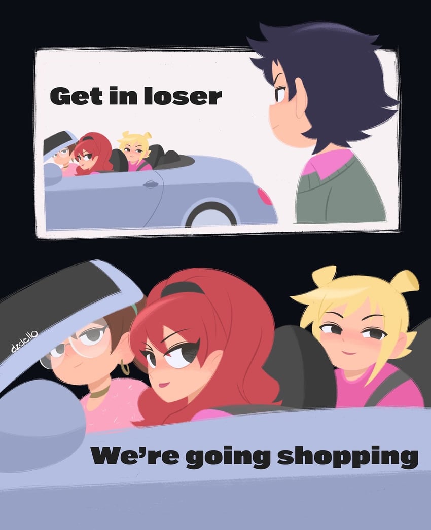 wallace wells, roxie richter, julie powers, and envy adams (scott pilgrim and 2 more) drawn by dzdello