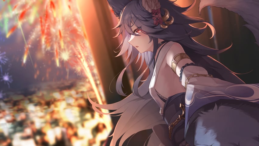 fenrir (granblue fantasy and 2 more) drawn by ichien_ekaki