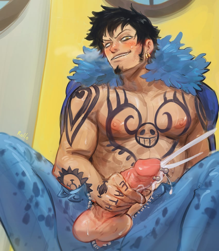 trafalgar law and polar tang (one piece) drawn by rollo_(kuyuen1)