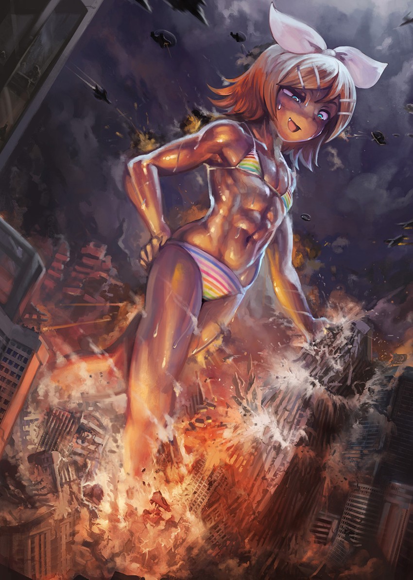 kagamine rin (vocaloid) drawn by yilx