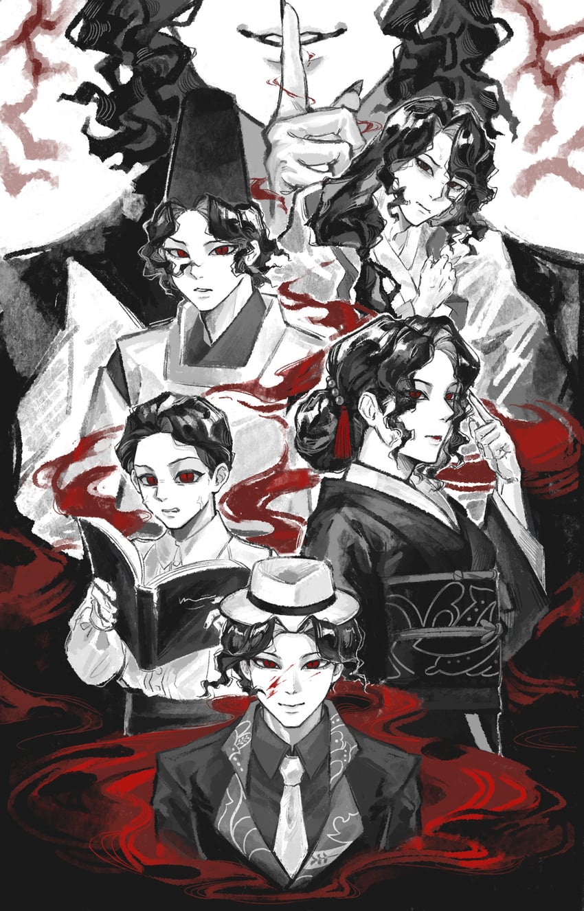 kibutsuji muzan and toshikuni (kimetsu no yaiba) drawn by yanwangdijundefawaikuangdoge