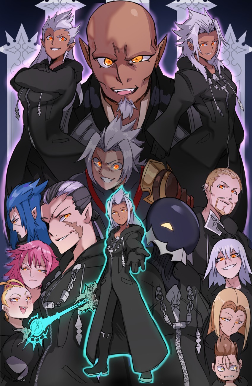 xion, terra, xemnas, saix, vanitas, and 10 more (kingdom hearts and 1 more) drawn by 0lightsource