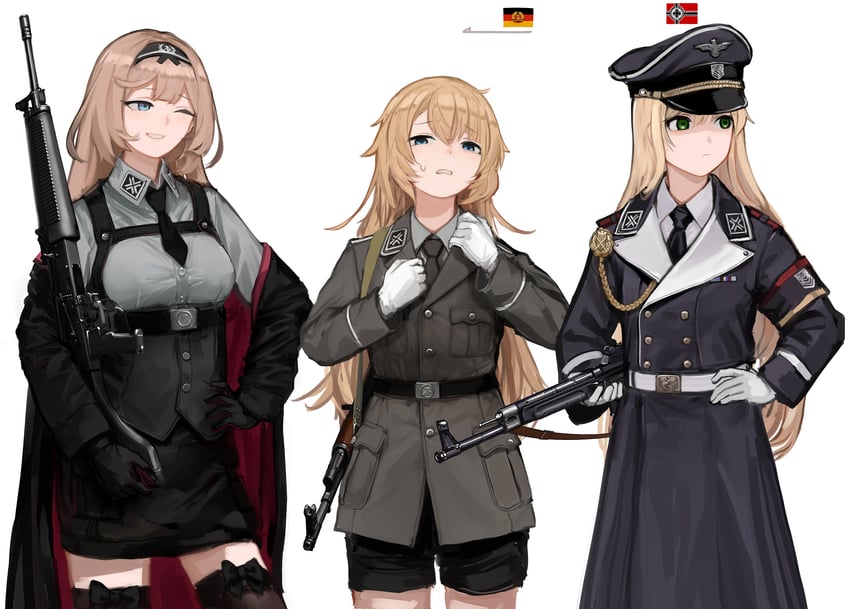 stg44, ak-47, and stg-940 (girls' frontline) drawn by rampart1028