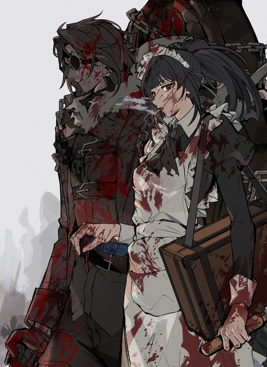 ryoshu and heathcliff (project moon and 1 more) drawn by meatpie72