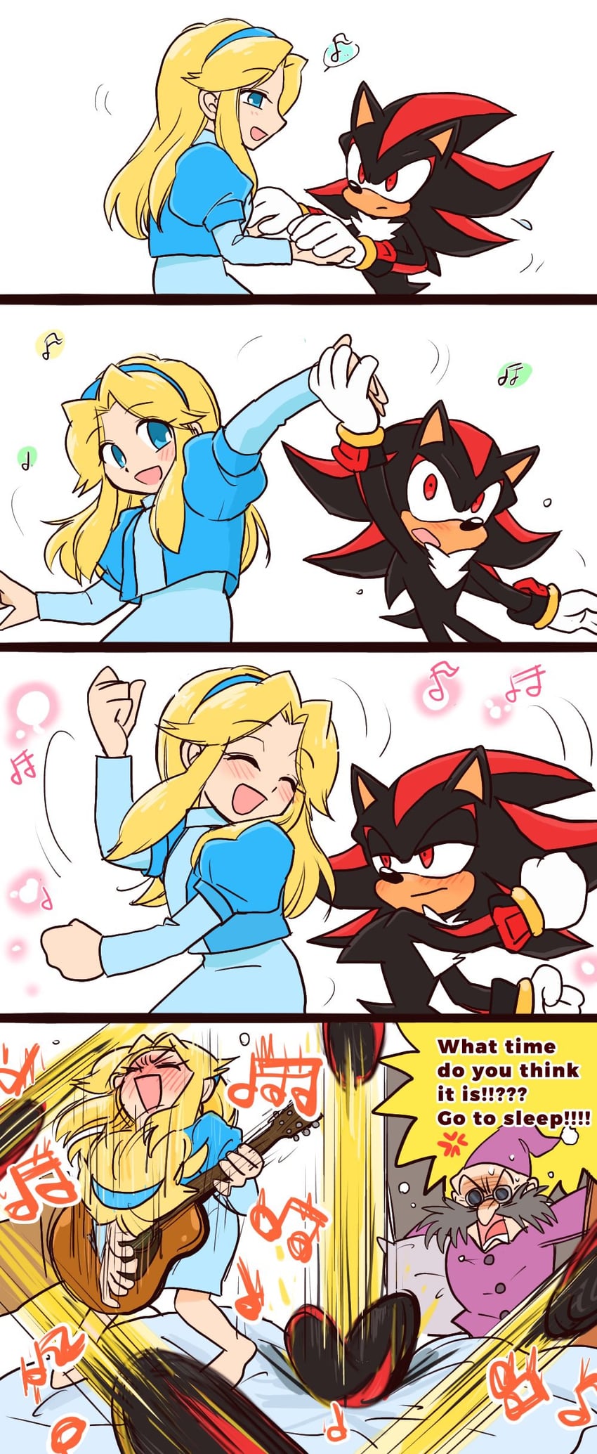 shadow the hedgehog, maria robotnik, and gerald robotnik (sonic and 1 more) drawn by yotsumeddd