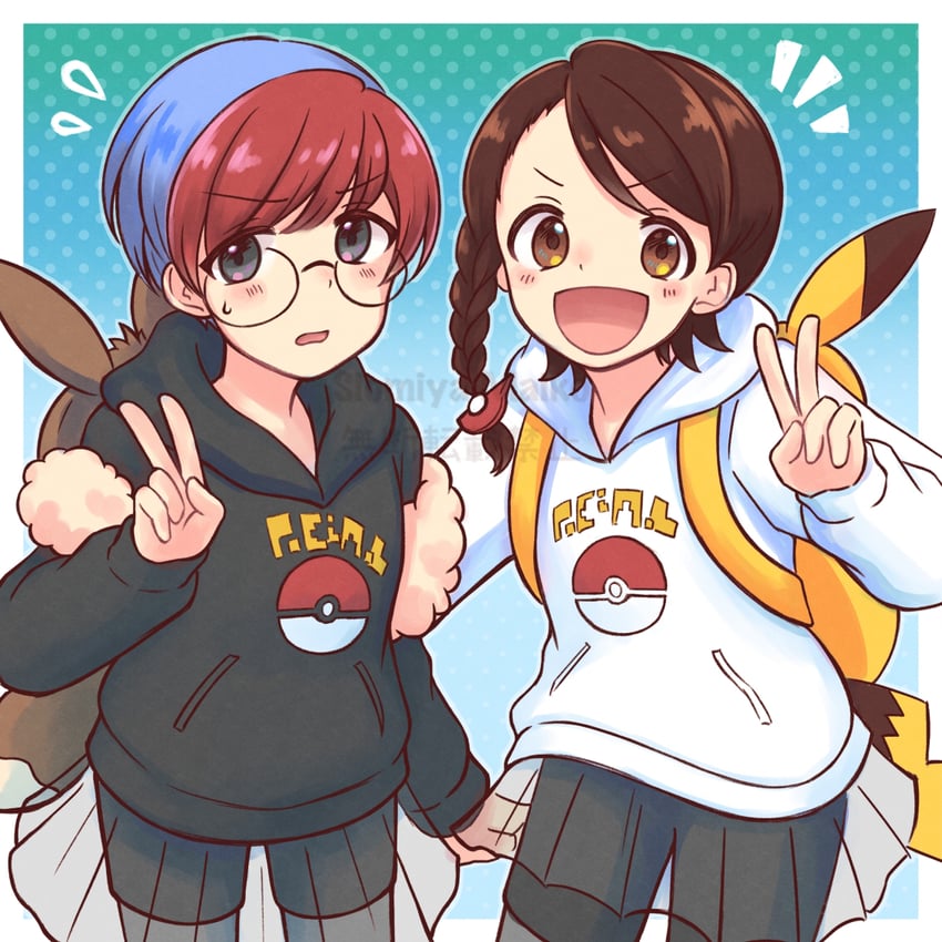 juliana and penny (pokemon and 1 more) drawn by sio_miya_33