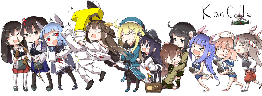 admiral, kaga, kongou, akagi, akatsuki, and 11 more (kantai collection) drawn by neropaso