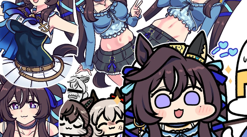 trainer, nice nature, curren chan, and vivlos (umamusume) drawn by jazz_jack