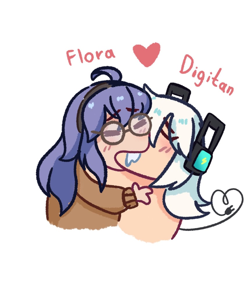 digitan and flora (original) drawn by dustlight_(kjms4434)
