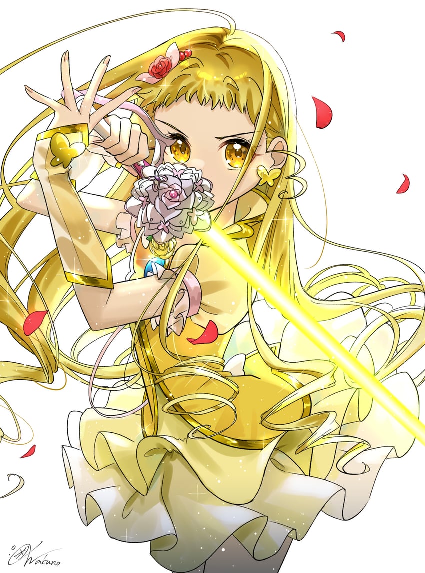 kasugano urara and cure lemonade (precure and 2 more) drawn by wakuno_lemon