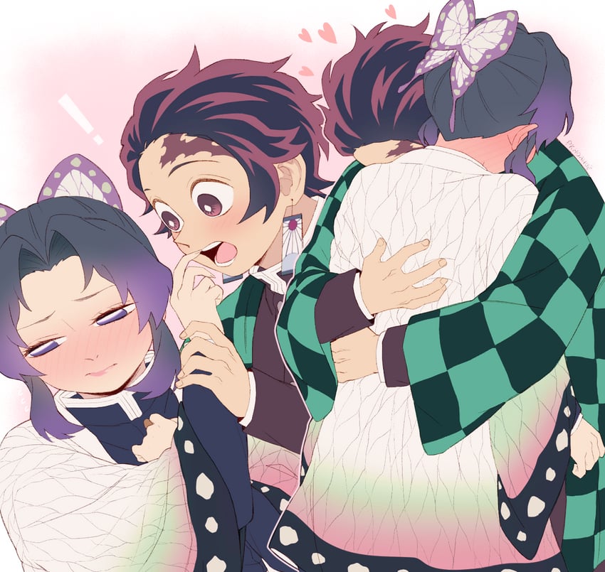 kochou shinobu and kamado tanjirou (kimetsu no yaiba) drawn by user_fhwv8447