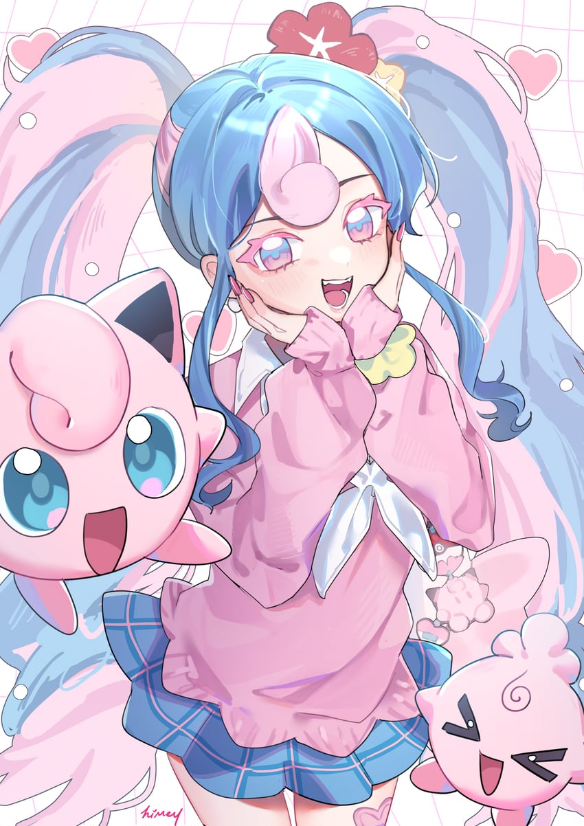 hatsune miku, jigglypuff, clefairy, fairy miku, and igglybuff (pokemon and 2 more) drawn by himey