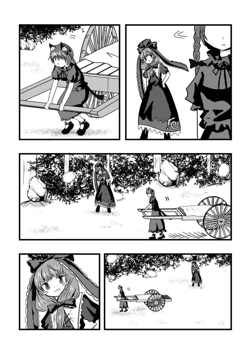 kaenbyou rin and kagiyama hina (touhou and 1 more) drawn by 3wd_tkm