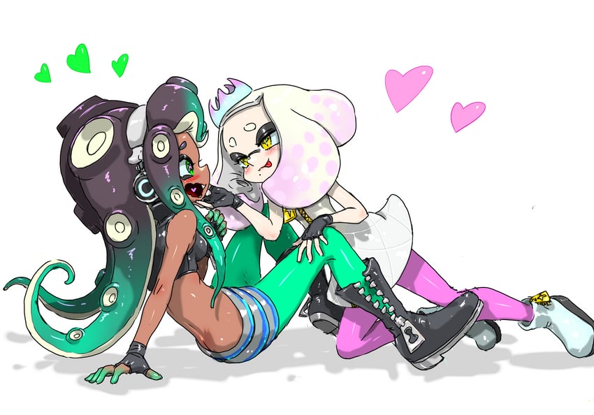 marina and pearl (splatoon and 1 more) drawn by koharu2.5