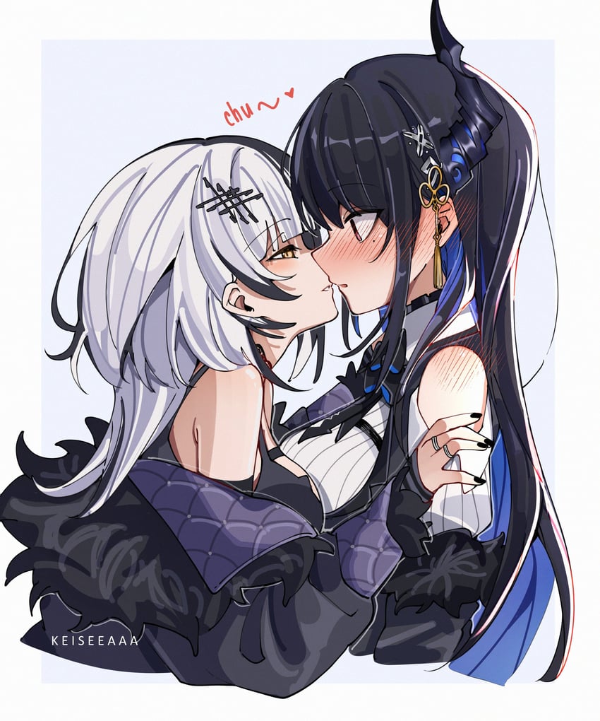 shiori novella and nerissa ravencroft (hololive and 1 more) drawn by keisea