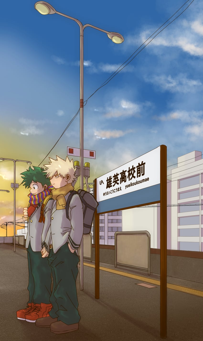 midoriya izuku and bakugou katsuki (boku no hero academia) drawn by no_control