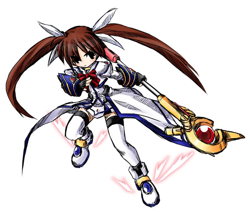 takamachi nanoha and raising heart (lyrical nanoha and 1 more) drawn by yuuka_(o.t.kingdom)