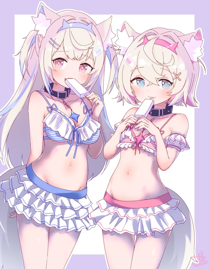 fuwawa abyssgard and mococo abyssgard (hololive and 1 more) drawn by nokora_(otonarinoco)