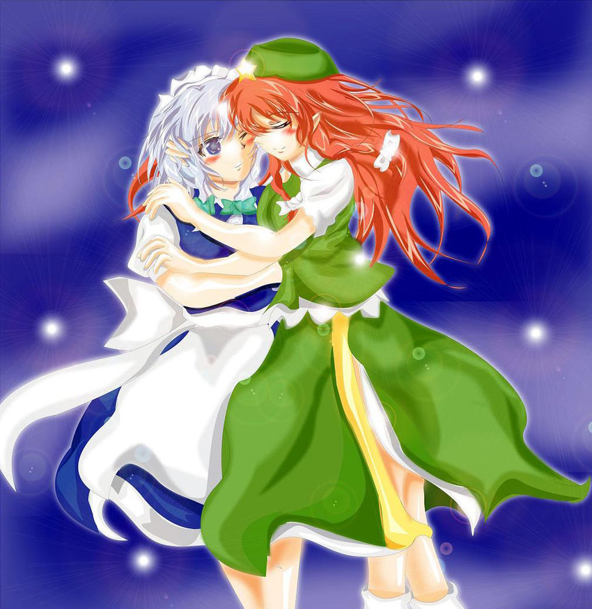 izayoi sakuya and hong meiling (touhou) drawn by chi-chi_(pixiv984250)
